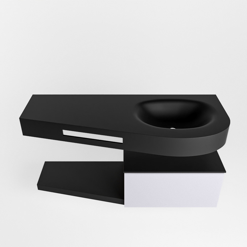 MONDIAZ RIVA 120cm mueble de baño / estante color Cale con 1 cajón. Lavabo DULCET Derecho sin orificio, color Urban. 6 MONDIAZ RIVA 120cm mueble de baño / estante color Cale con 1 cajón. Lavabo DULCET Derecho sin orificio, color Urban. - Imagen 6