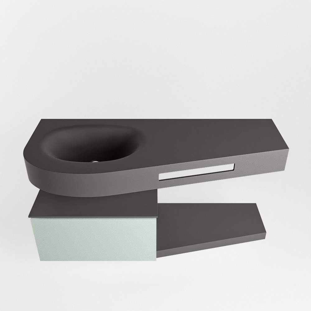 MONDIAZ RIVA 120cm mueble de baño / estante color Greey con 1 cajón. Lavabo DULCET Izquierda 1 orificio, color Dark Grey. 6 MONDIAZ RIVA 120cm mueble de baño / estante color Greey con 1 cajón. Lavabo DULCET Izquierda 1 orificio, color Dark Grey. - Imagen 6