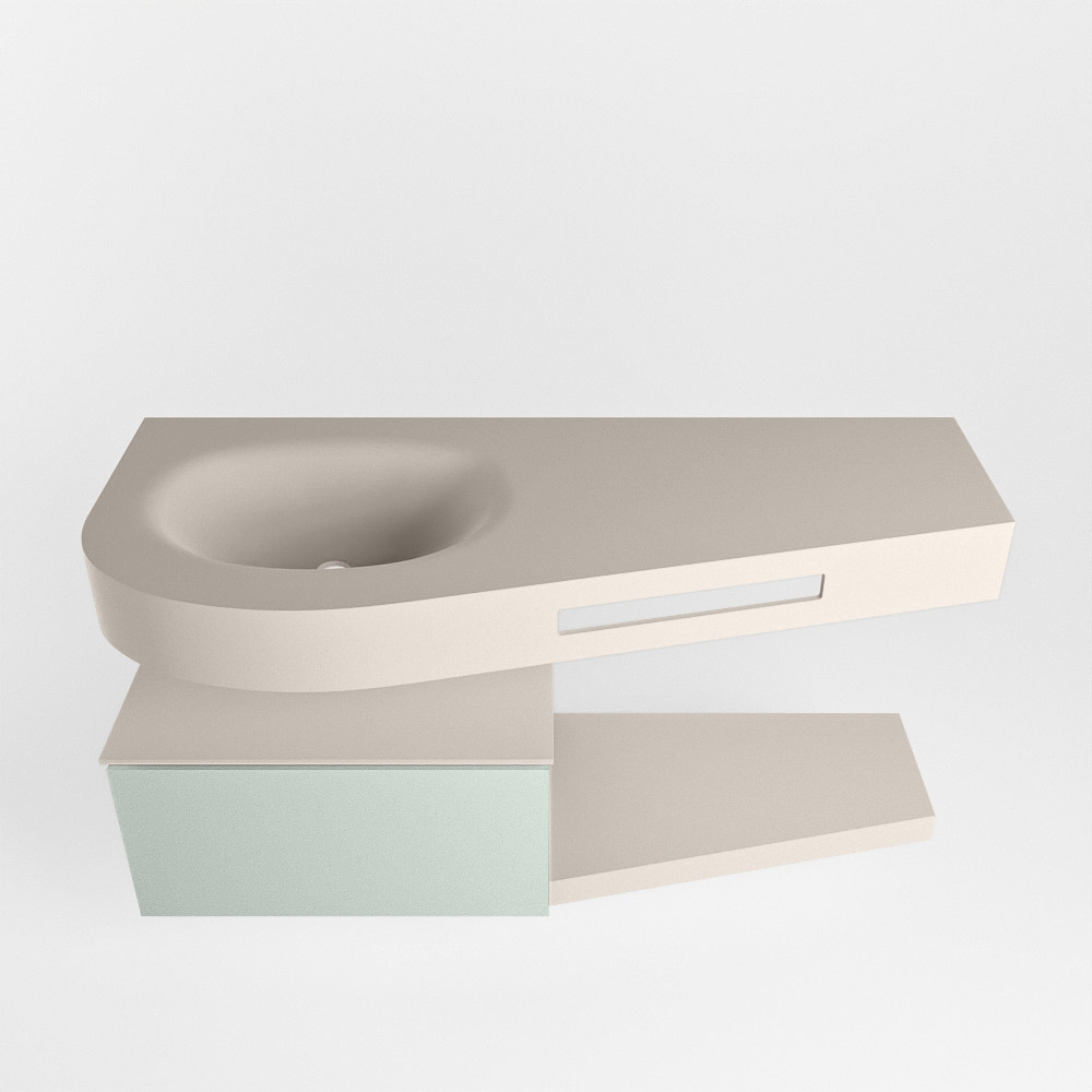 MONDIAZ RIVA 120cm mueble de baño / estante color Greey con 1 cajón. Lavabo DULCET Izquierda sin orificio, color Linen. 6 MONDIAZ RIVA 120cm mueble de baño / estante color Greey con 1 cajón. Lavabo DULCET Izquierda sin orificio, color Linen. - Imagen 6