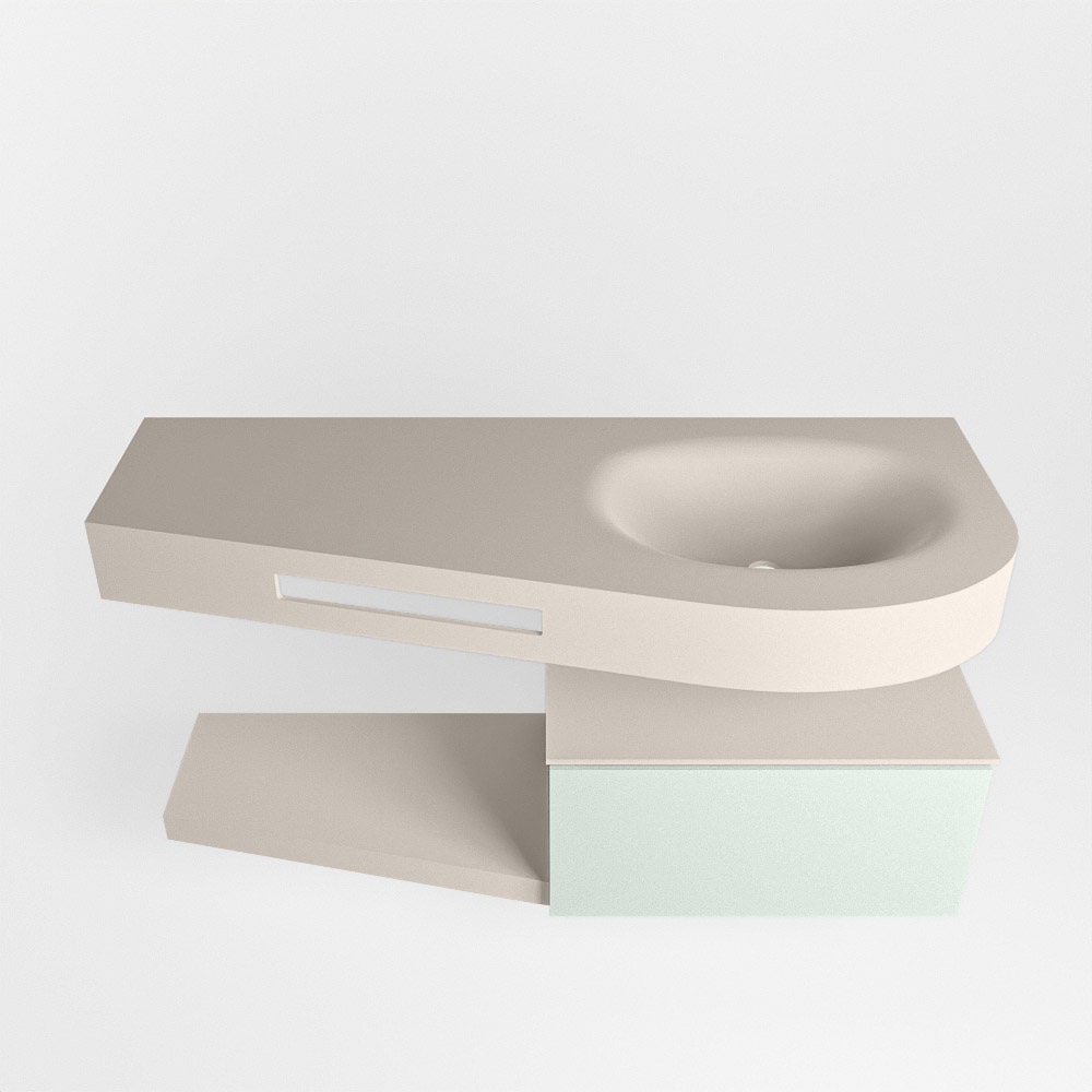 MONDIAZ RIVA 120cm mueble de baño / estante color Greey con 1 cajón. Lavabo DULCET Derecho sin orificio, color Linen. 6 MONDIAZ RIVA 120cm mueble de baño / estante color Greey con 1 cajón. Lavabo DULCET Derecho sin orificio, color Linen. - Imagen 6