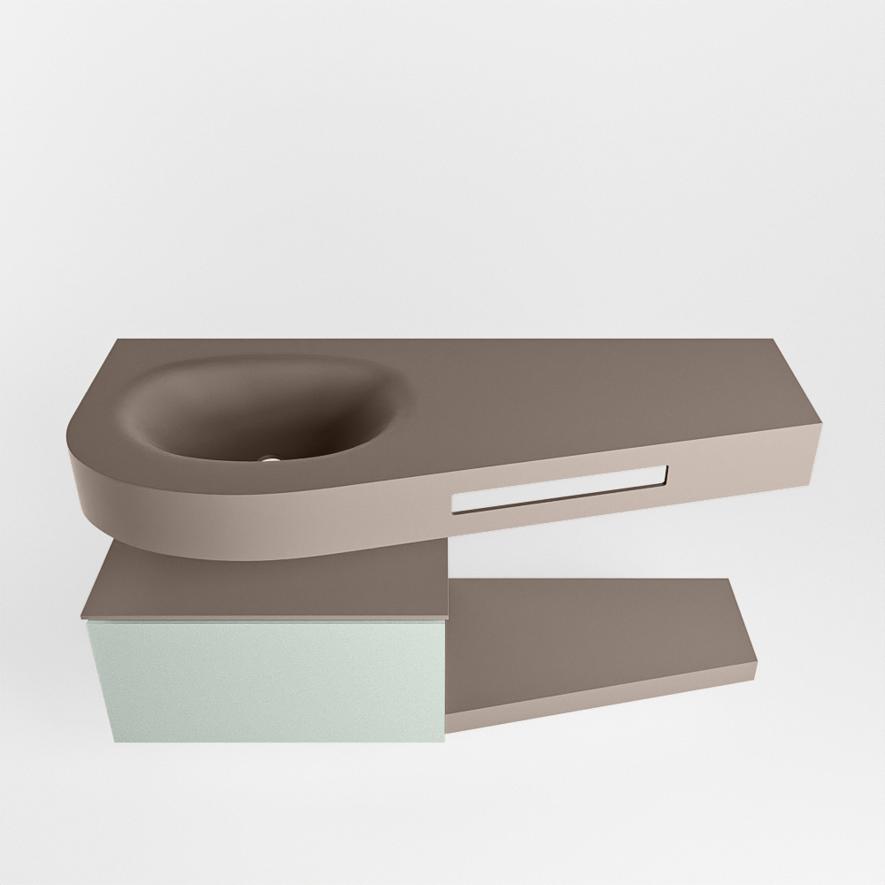 MONDIAZ RIVA 120cm mueble de baño / estante color Greey con 1 cajón. Lavabo DULCET Izquierda sin orificio, color Smoke. 6 MONDIAZ RIVA 120cm mueble de baño / estante color Greey con 1 cajón. Lavabo DULCET Izquierda sin orificio, color Smoke. - Imagen 6