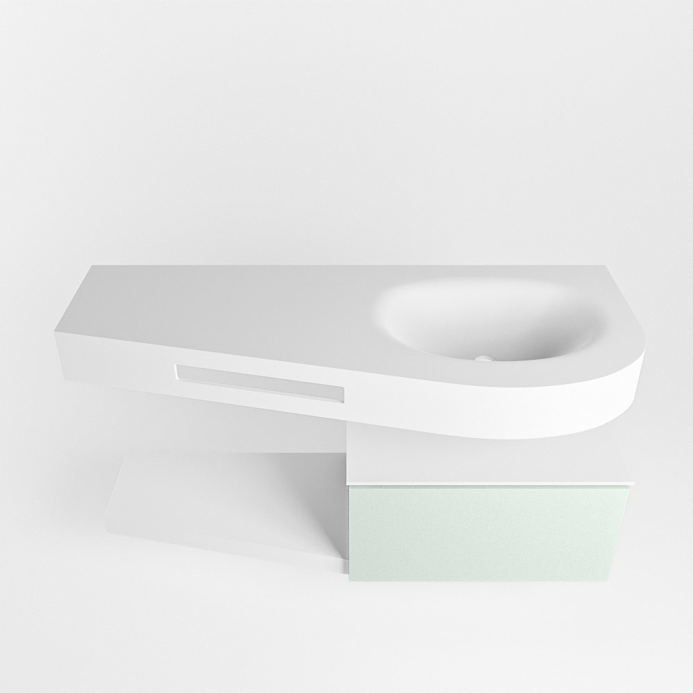 MONDIAZ RIVA 120cm mueble de baño / estante color Greey con 1 cajón. Lavabo DULCET Derecho 1 orificio, color Talc. 6 MONDIAZ RIVA 120cm mueble de baño / estante color Greey con 1 cajón. Lavabo DULCET Derecho 1 orificio, color Talc. - Imagen 6