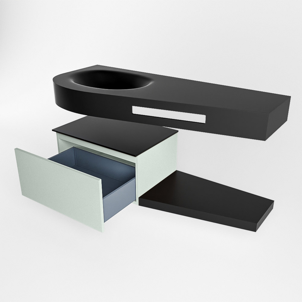 MONDIAZ RIVA 120cm mueble de baño / estante color Greey con 1 cajón. Lavabo DULCET Izquierda sin orificio, color Urban. 5 MONDIAZ RIVA 120cm mueble de baño / estante color Greey con 1 cajón. Lavabo DULCET Izquierda sin orificio, color Urban. - Imagen 5