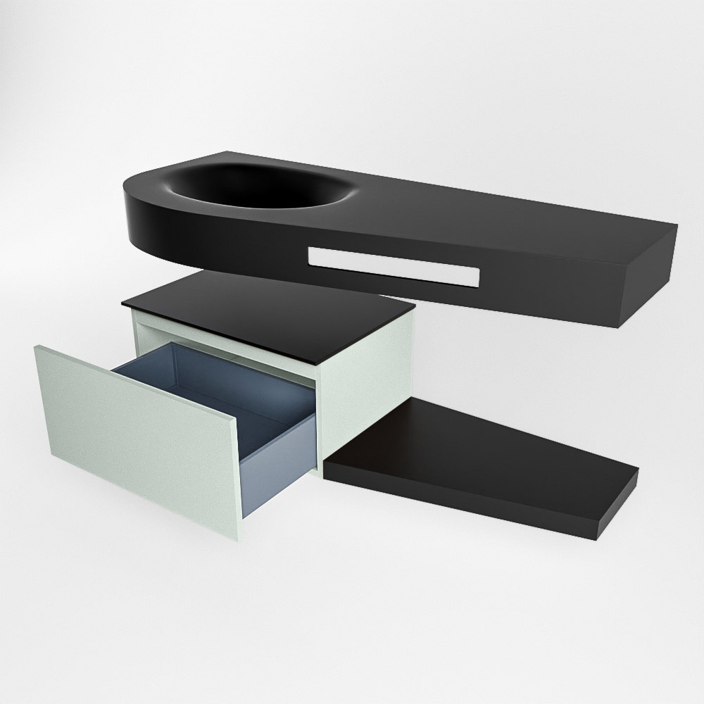 MONDIAZ RIVA 120cm mueble de baño / estante color Greey con 1 cajón. Lavabo DULCET Izquierda 1 orificio, color Urban. 5 MONDIAZ RIVA 120cm mueble de baño / estante color Greey con 1 cajón. Lavabo DULCET Izquierda 1 orificio, color Urban. - Imagen 5