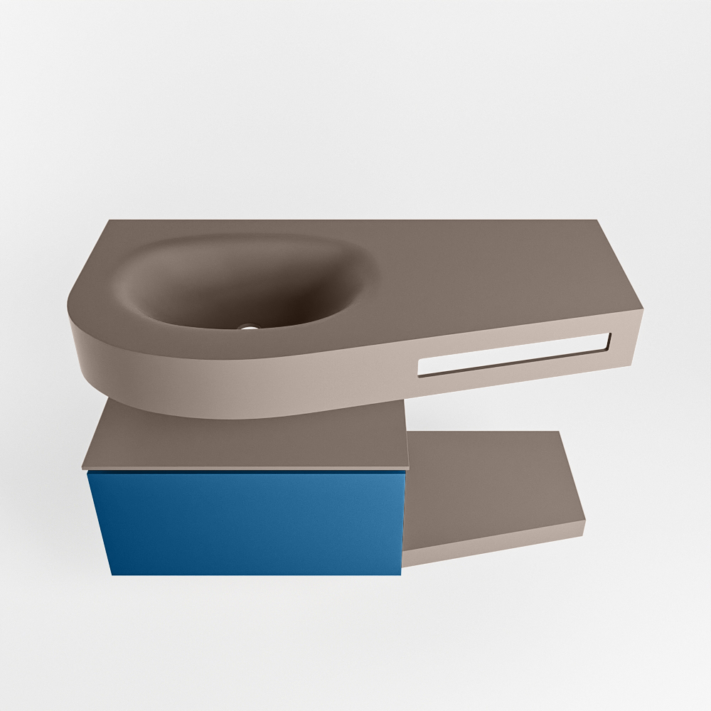 MONDIAZ RIVA 100cm mueble de baño / estante color Jeans con 1 cajón. Lavabo DULCET Izquierda 1 orificio, color Smoke. 6 MONDIAZ RIVA 100cm mueble de baño / estante color Jeans con 1 cajón. Lavabo DULCET Izquierda 1 orificio, color Smoke. - Imagen 6