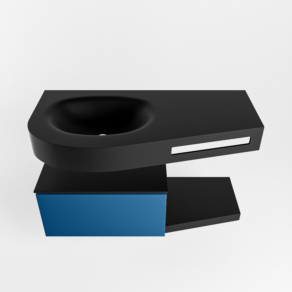 MONDIAZ RIVA 100cm mueble de baño / estante color Jeans con 1 cajón. Lavabo DULCET Izquierda 1 orificio, color Urban. 6 MONDIAZ RIVA 100cm mueble de baño / estante color Jeans con 1 cajón. Lavabo DULCET Izquierda 1 orificio, color Urban. - Imagen 6