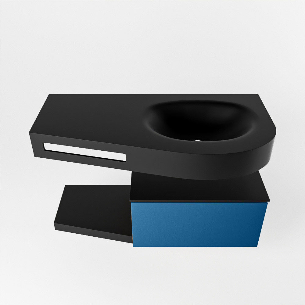 MONDIAZ RIVA 100cm mueble de baño / estante color Jeans con 1 cajón. Lavabo DULCET Derecho 1 orificio, color Urban. 6 MONDIAZ RIVA 100cm mueble de baño / estante color Jeans con 1 cajón. Lavabo DULCET Derecho 1 orificio, color Urban. - Imagen 6