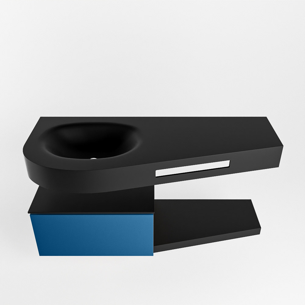MONDIAZ RIVA 120cm mueble de baño / estante color Jeans con 1 cajón. Lavabo DULCET Izquierda 1 orificio, color Urban. 6 MONDIAZ RIVA 120cm mueble de baño / estante color Jeans con 1 cajón. Lavabo DULCET Izquierda 1 orificio, color Urban. - Imagen 6