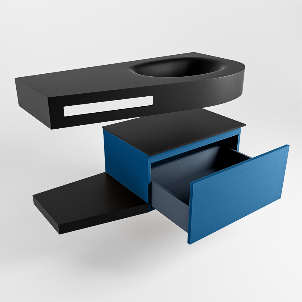 MONDIAZ RIVA 100cm mueble de baño / estante color Jeans con 1 cajón. Lavabo DULCET Derecho 1 orificio, color Urban. 5 MONDIAZ RIVA 100cm mueble de baño / estante color Jeans con 1 cajón. Lavabo DULCET Derecho 1 orificio, color Urban. - Imagen 5