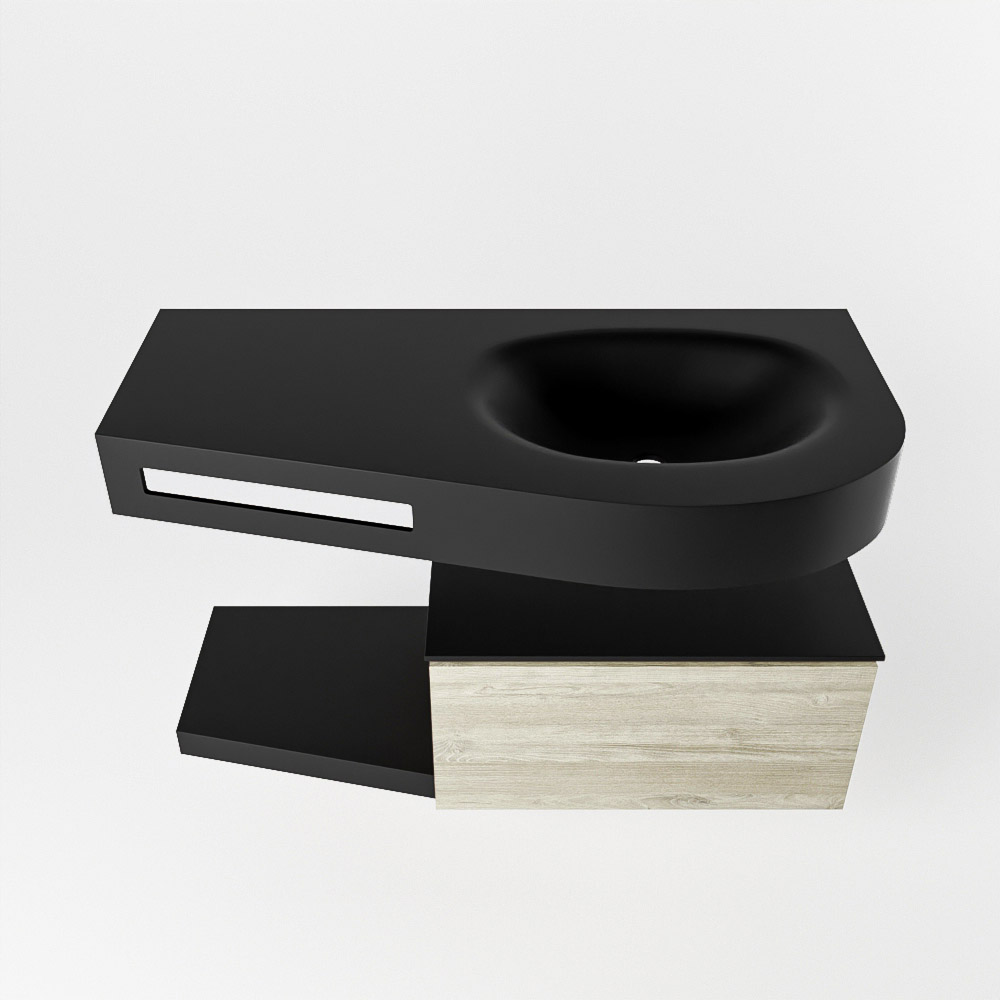MONDIAZ RIVA 100cm mueble de baño / estante color Light Brown Grey con 1 cajón. Lavabo DULCET Derecho 1 orificio, color Urban. 6 MONDIAZ RIVA 100cm mueble de baño / estante color Light Brown Grey con 1 cajón. Lavabo DULCET Derecho 1 orificio, color Urban. - Imagen 6