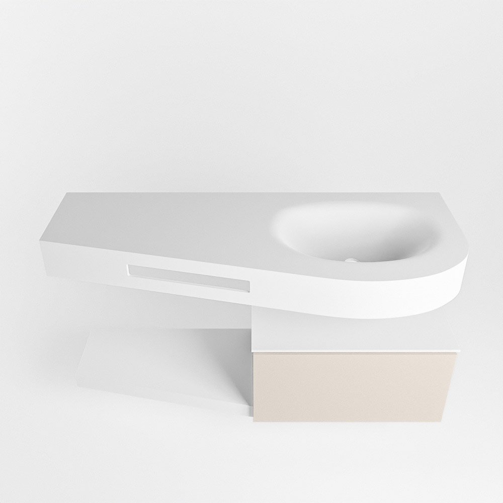 MONDIAZ RIVA 120cm mueble de baño / estante color Linen con 1 cajón. Lavabo DULCET Derecho 1 orificio, color Talc. 6 MONDIAZ RIVA 120cm mueble de baño / estante color Linen con 1 cajón. Lavabo DULCET Derecho 1 orificio, color Talc. - Imagen 6