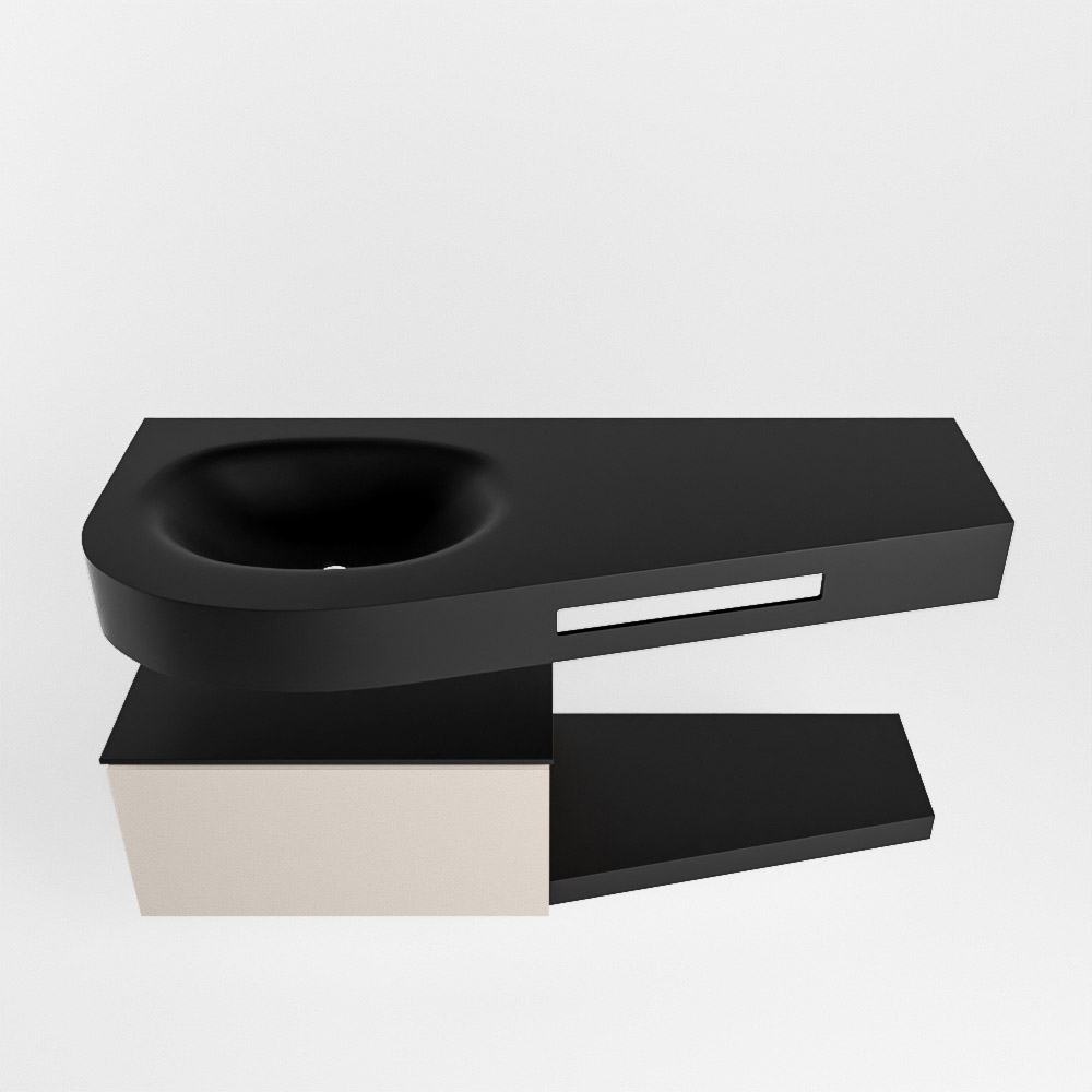 MONDIAZ RIVA 120cm mueble de baño / estante color Linen con 1 cajón. Lavabo DULCET Izquierda sin orificio, color Urban. 6 MONDIAZ RIVA 120cm mueble de baño / estante color Linen con 1 cajón. Lavabo DULCET Izquierda sin orificio, color Urban. - Imagen 6