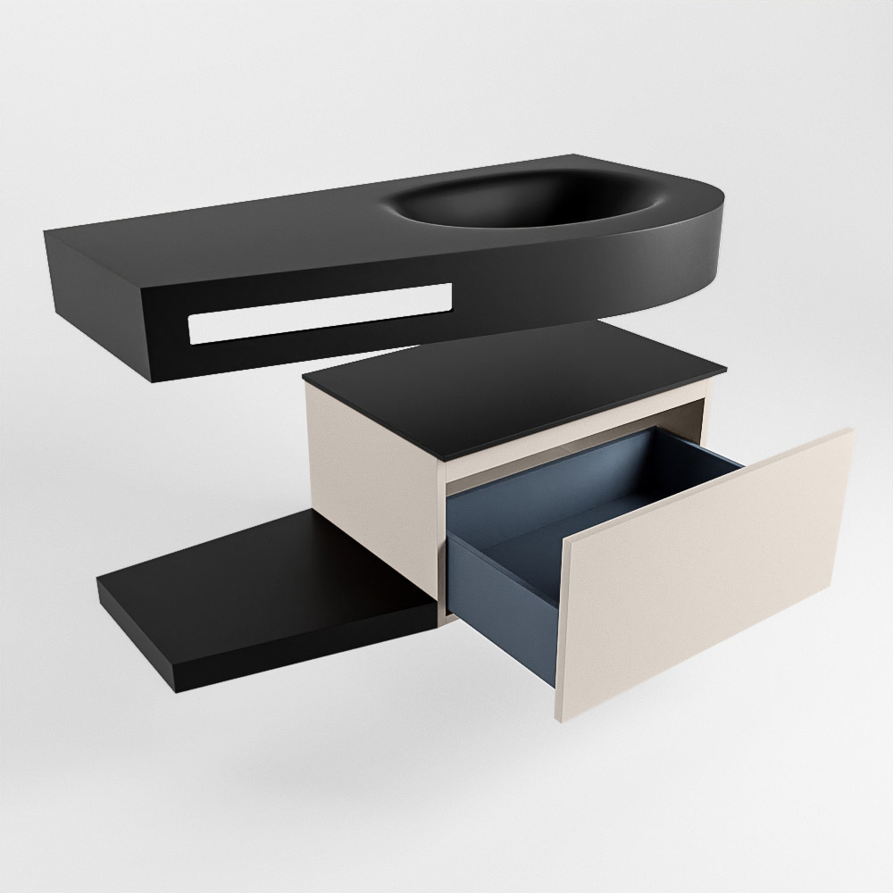 MONDIAZ RIVA 100cm mueble de baño / estante color Linen con 1 cajón. Lavabo DULCET Derecho sin orificio, color Urban. 5 MONDIAZ RIVA 100cm mueble de baño / estante color Linen con 1 cajón. Lavabo DULCET Derecho sin orificio, color Urban. - Imagen 5