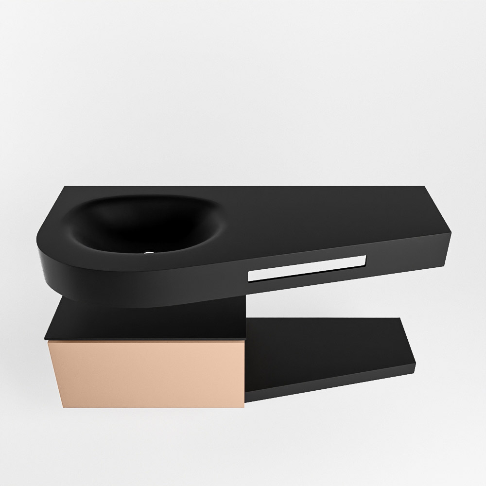 MONDIAZ RIVA 120cm mueble de baño / estante color Rosee con 1 cajón. Lavabo DULCET Izquierda sin orificio, color Urban. 6 MONDIAZ RIVA 120cm mueble de baño / estante color Rosee con 1 cajón. Lavabo DULCET Izquierda sin orificio, color Urban. - Imagen 6