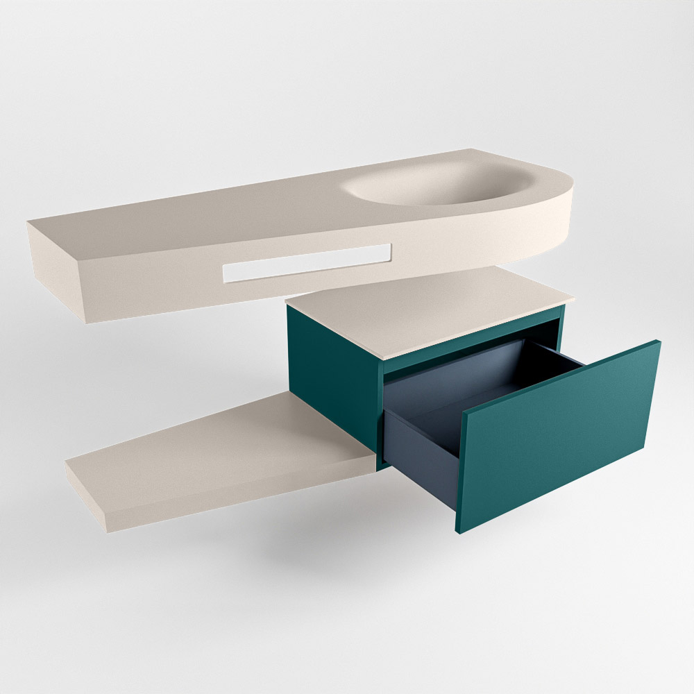 MONDIAZ RIVA 120cm mueble de baño / estante color Smag con 1 cajón. Lavabo DULCET Derecho sin orificio, color Linen. 5 MONDIAZ RIVA 120cm mueble de baño / estante color Smag con 1 cajón. Lavabo DULCET Derecho sin orificio, color Linen. - Imagen 5