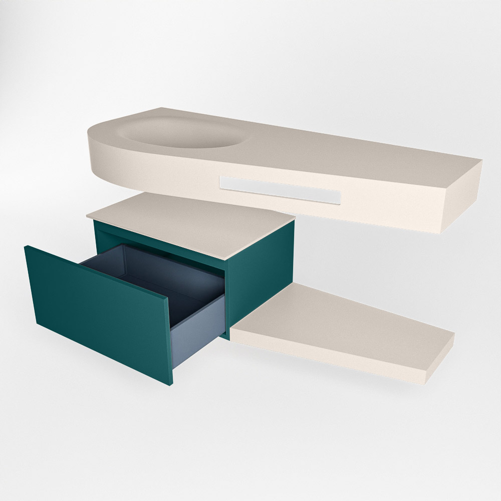 MONDIAZ RIVA 120cm mueble de baño / estante color Smag con 1 cajón. Lavabo DULCET Izquierda 1 orificio, color Linen. 5 MONDIAZ RIVA 120cm mueble de baño / estante color Smag con 1 cajón. Lavabo DULCET Izquierda 1 orificio, color Linen. - Imagen 5