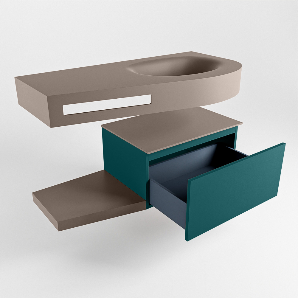 MONDIAZ RIVA 100cm mueble de baño / estante color Smag con 1 cajón. Lavabo DULCET Derecho 1 orificio, color Smoke. 5 MONDIAZ RIVA 100cm mueble de baño / estante color Smag con 1 cajón. Lavabo DULCET Derecho 1 orificio, color Smoke. - Imagen 5