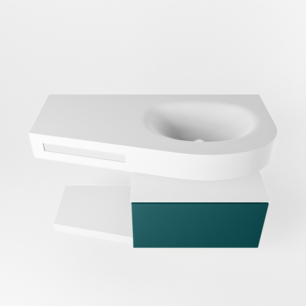 MONDIAZ RIVA 100cm mueble de baño / estante color Smag con 1 cajón. Lavabo DULCET Derecho 1 orificio, color Talc. 6 MONDIAZ RIVA 100cm mueble de baño / estante color Smag con 1 cajón. Lavabo DULCET Derecho 1 orificio, color Talc. - Imagen 6