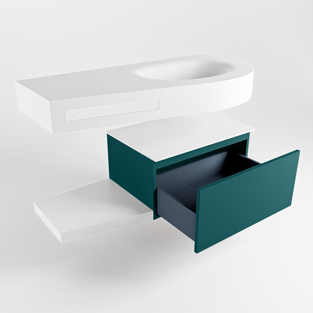 MONDIAZ RIVA 100cm mueble de baño / estante color Smag con 1 cajón. Lavabo DULCET Derecho 1 orificio, color Talc. 5 MONDIAZ RIVA 100cm mueble de baño / estante color Smag con 1 cajón. Lavabo DULCET Derecho 1 orificio, color Talc. - Imagen 5
