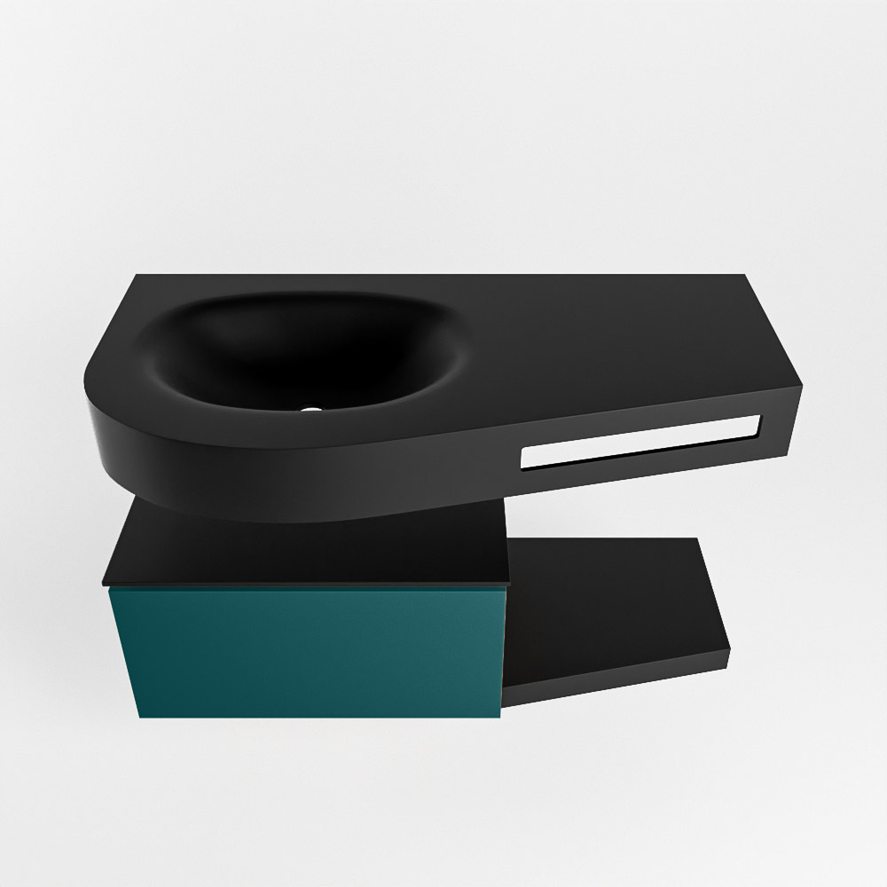MONDIAZ RIVA 100cm mueble de baño / estante color Smag con 1 cajón. Lavabo DULCET Izquierda sin orificio, color Urban. 6 MONDIAZ RIVA 100cm mueble de baño / estante color Smag con 1 cajón. Lavabo DULCET Izquierda sin orificio, color Urban. - Imagen 6