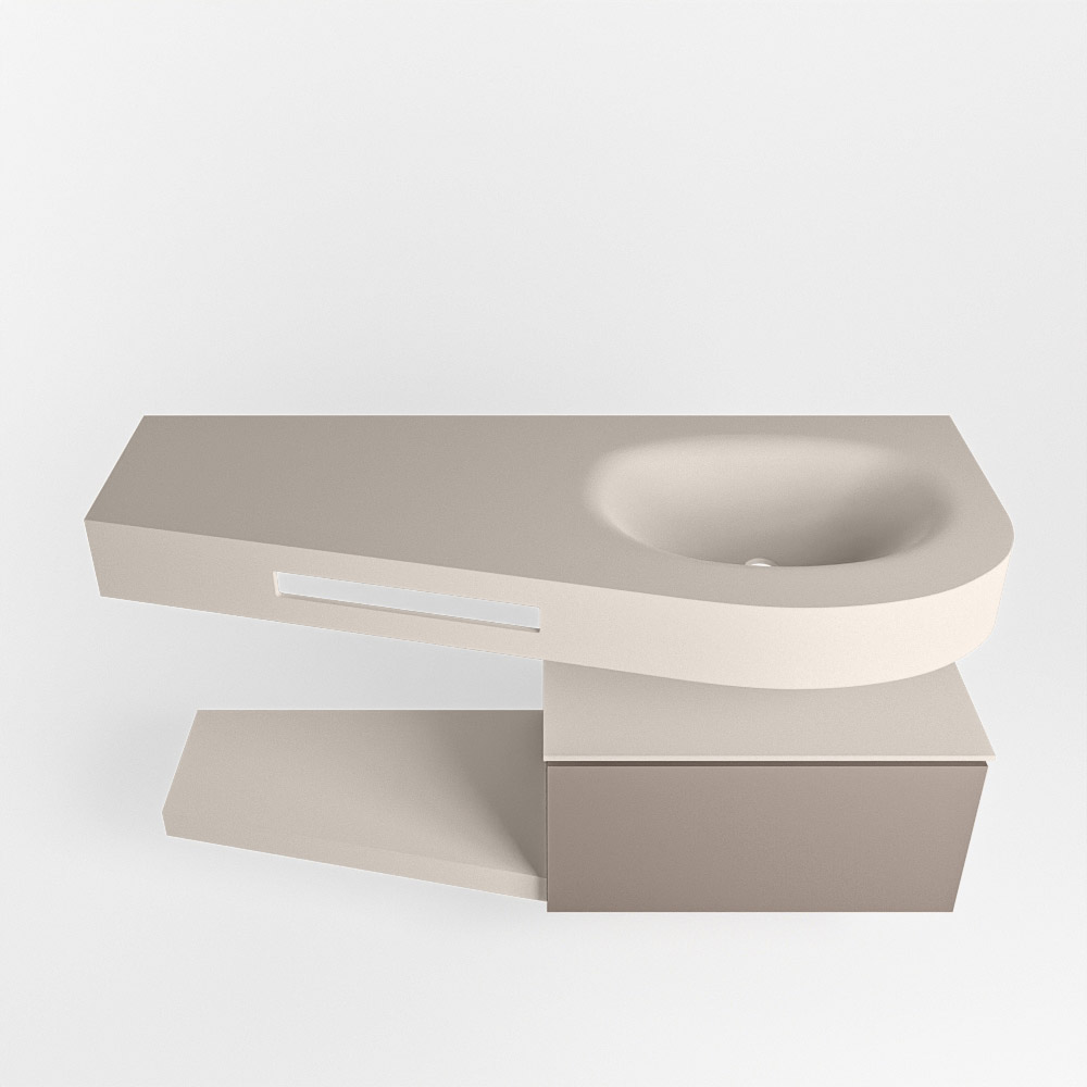 MONDIAZ RIVA 120cm mueble de baño / estante color Smoke con 1 cajón. Lavabo DULCET Derecho 1 orificio, color Linen. 6 MONDIAZ RIVA 120cm mueble de baño / estante color Smoke con 1 cajón. Lavabo DULCET Derecho 1 orificio, color Linen. - Imagen 6