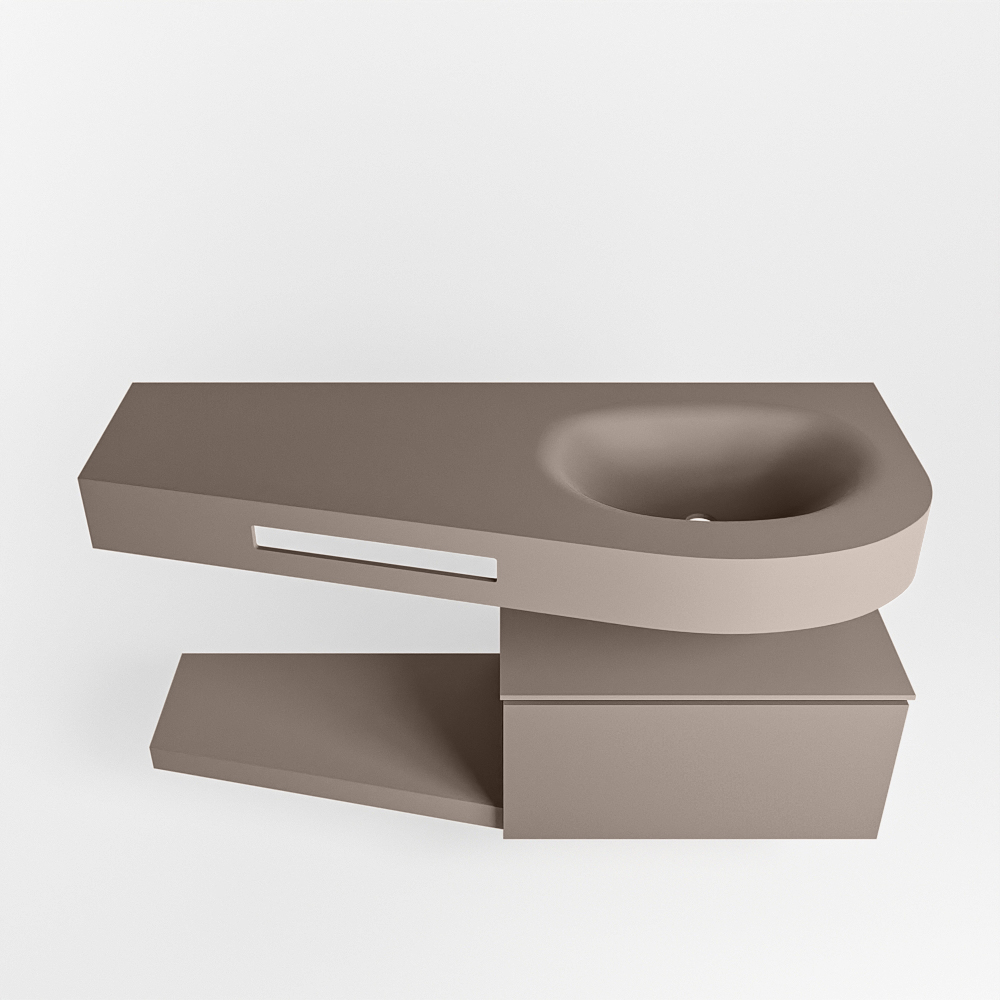 MONDIAZ RIVA 120cm mueble de baño / estante color Smoke con 1 cajón. Lavabo DULCET Derecho 1 orificio, color Smoke. 6 MONDIAZ RIVA 120cm mueble de baño / estante color Smoke con 1 cajón. Lavabo DULCET Derecho 1 orificio, color Smoke. - Imagen 6