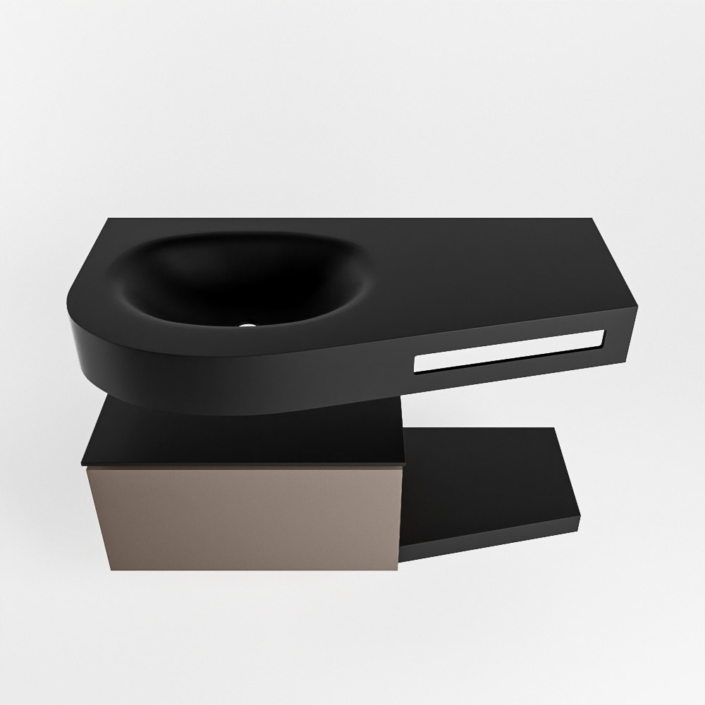 MONDIAZ RIVA 100cm mueble de baño / estante color Smoke con 1 cajón. Lavabo DULCET Izquierda 1 orificio, color Urban. 6 MONDIAZ RIVA 100cm mueble de baño / estante color Smoke con 1 cajón. Lavabo DULCET Izquierda 1 orificio, color Urban. - Imagen 6