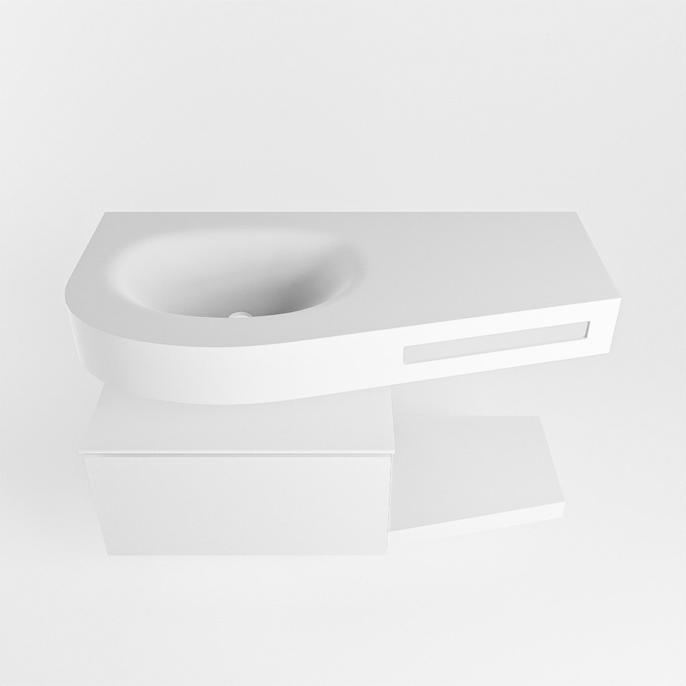MONDIAZ RIVA 100cm mueble de baño / estante color Talc con 1 cajón. Lavabo DULCET Izquierda 1 orificio, color Talc. 6 MONDIAZ RIVA 100cm mueble de baño / estante color Talc con 1 cajón. Lavabo DULCET Izquierda 1 orificio, color Talc. - Imagen 6