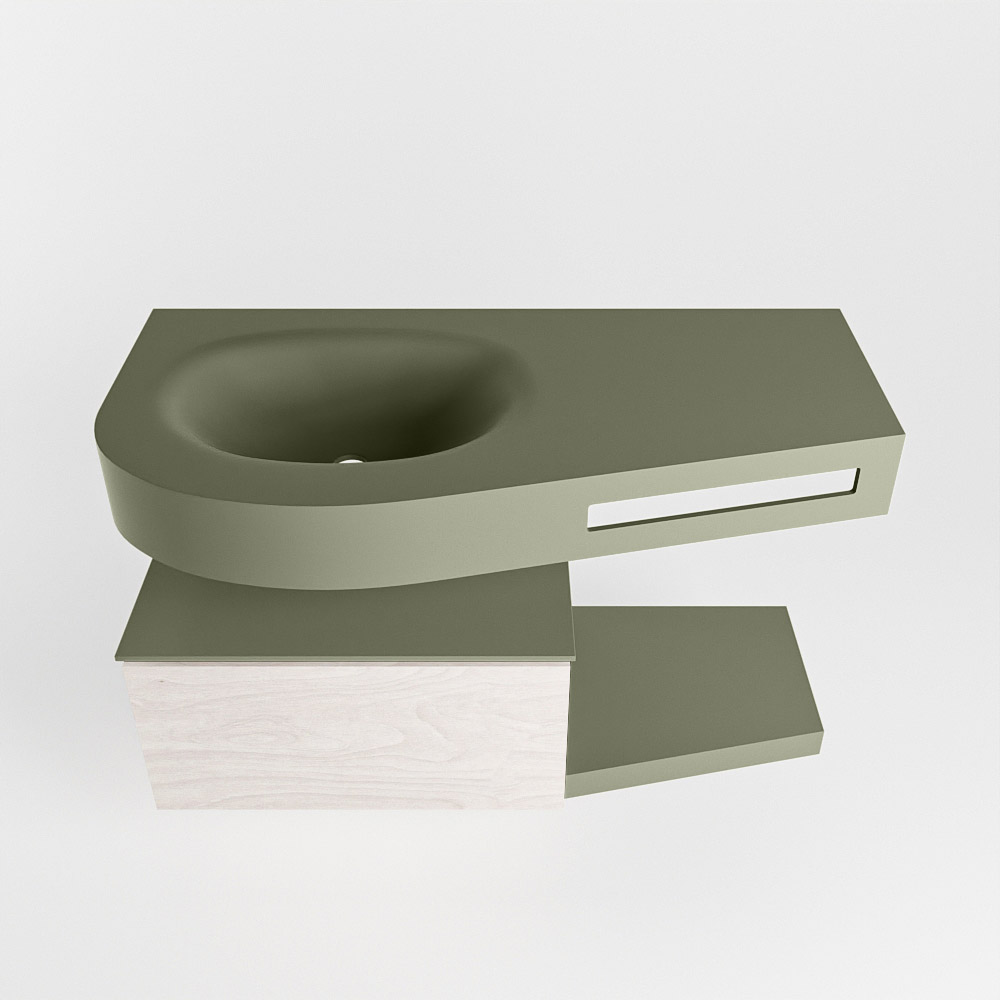 MONDIAZ RIVA 100cm mueble de baño / estante color Underlayment con 1 cajón. Lavabo DULCET Izquierda 1 orificio, color Army. 6 MONDIAZ RIVA 100cm mueble de baño / estante color Underlayment con 1 cajón. Lavabo DULCET Izquierda 1 orificio, color Army. - Imagen 6