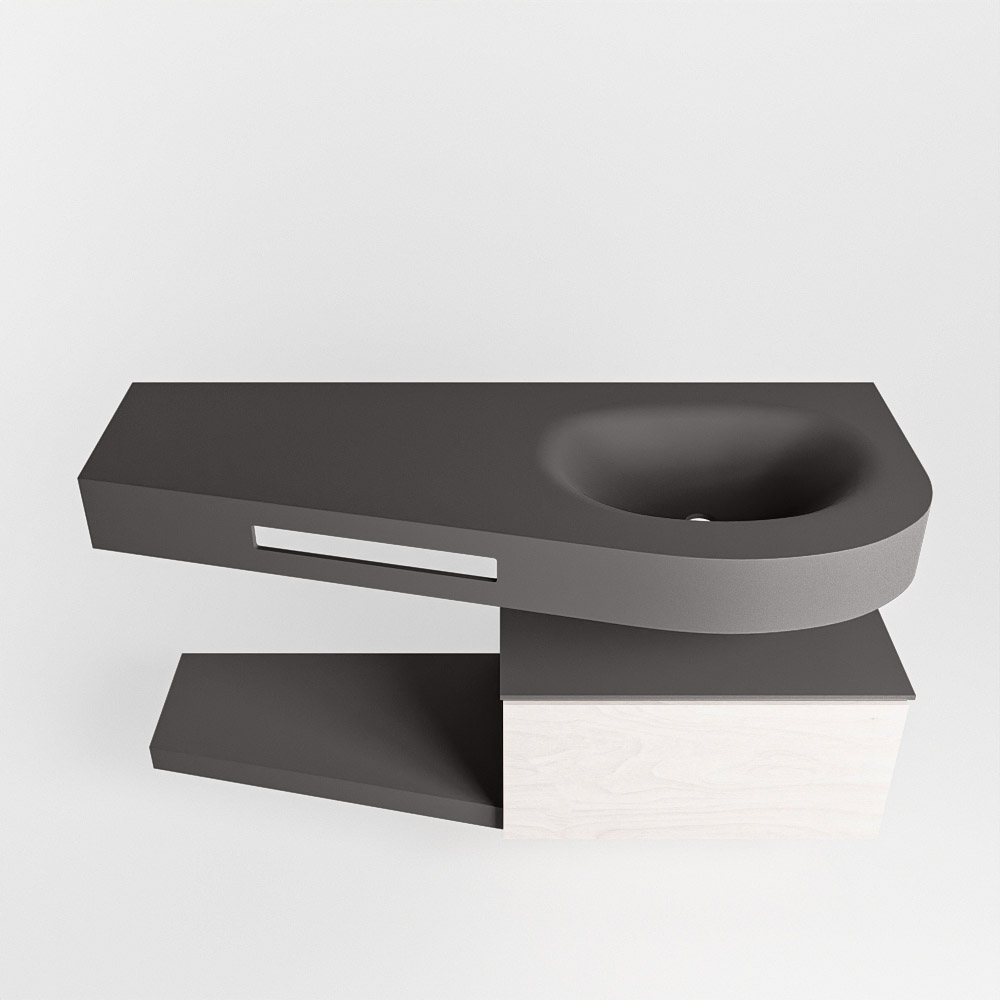 MONDIAZ RIVA 120cm mueble de baño / estante color Underlayment con 1 cajón. Lavabo DULCET Derecho 1 orificio, color Dark Grey. 6 MONDIAZ RIVA 120cm mueble de baño / estante color Underlayment con 1 cajón. Lavabo DULCET Derecho 1 orificio, color Dark Grey. - Imagen 6