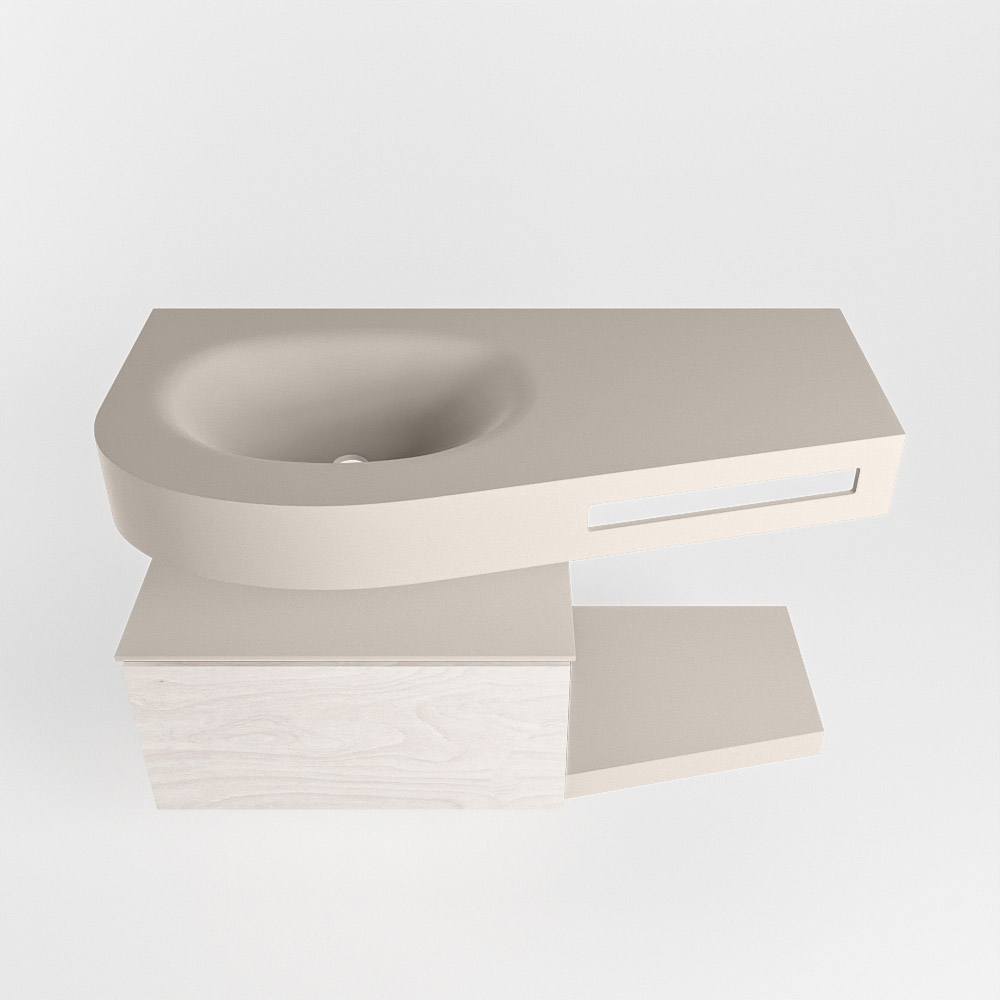 MONDIAZ RIVA 100cm mueble de baño / estante color Underlayment con 1 cajón. Lavabo DULCET Izquierda 1 orificio, color Linen. 6 MONDIAZ RIVA 100cm mueble de baño / estante color Underlayment con 1 cajón. Lavabo DULCET Izquierda 1 orificio, color Linen. - Imagen 6