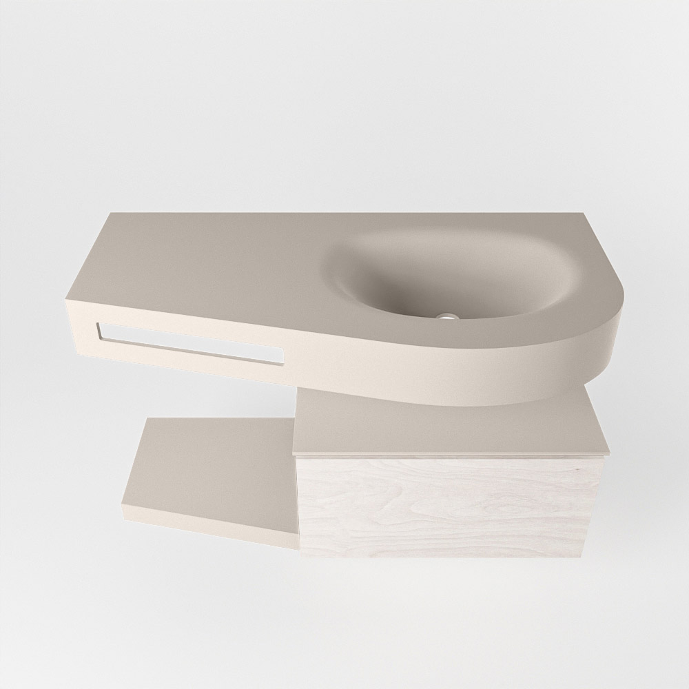 MONDIAZ RIVA 100cm mueble de baño / estante color Underlayment con 1 cajón. Lavabo DULCET Derecho 1 orificio, color Linen. 6 MONDIAZ RIVA 100cm mueble de baño / estante color Underlayment con 1 cajón. Lavabo DULCET Derecho 1 orificio, color Linen. - Imagen 6