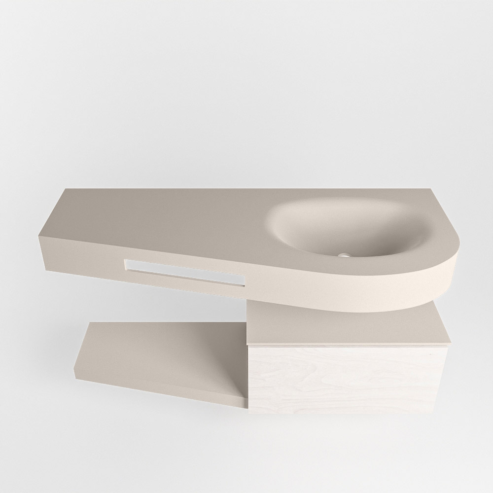 MONDIAZ RIVA 120cm mueble de baño / estante color Underlayment con 1 cajón. Lavabo DULCET Derecho sin orificio, color Linen. 6 MONDIAZ RIVA 120cm mueble de baño / estante color Underlayment con 1 cajón. Lavabo DULCET Derecho sin orificio, color Linen. - Imagen 6