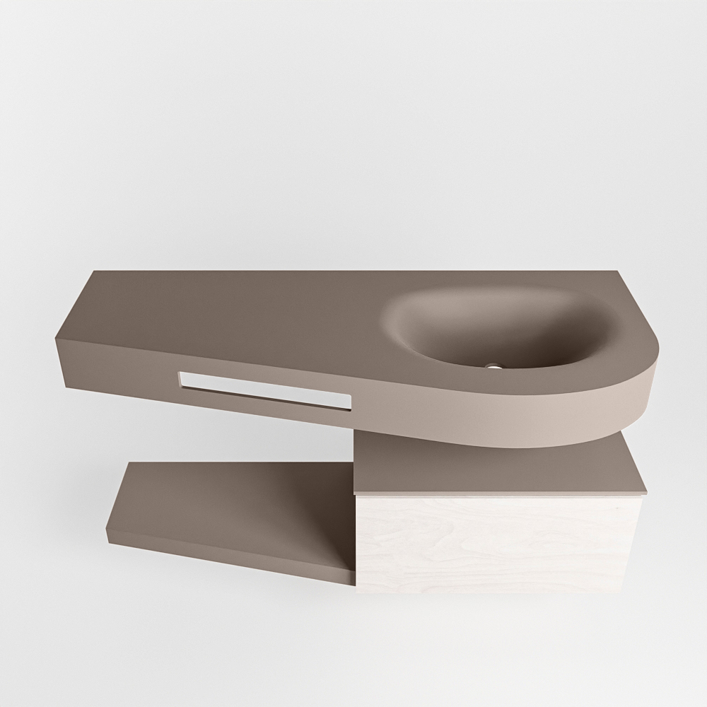 MONDIAZ RIVA 120cm mueble de baño / estante color Underlayment con 1 cajón. Lavabo DULCET Derecho 1 orificio, color Smoke. 6 MONDIAZ RIVA 120cm mueble de baño / estante color Underlayment con 1 cajón. Lavabo DULCET Derecho 1 orificio, color Smoke. - Imagen 6