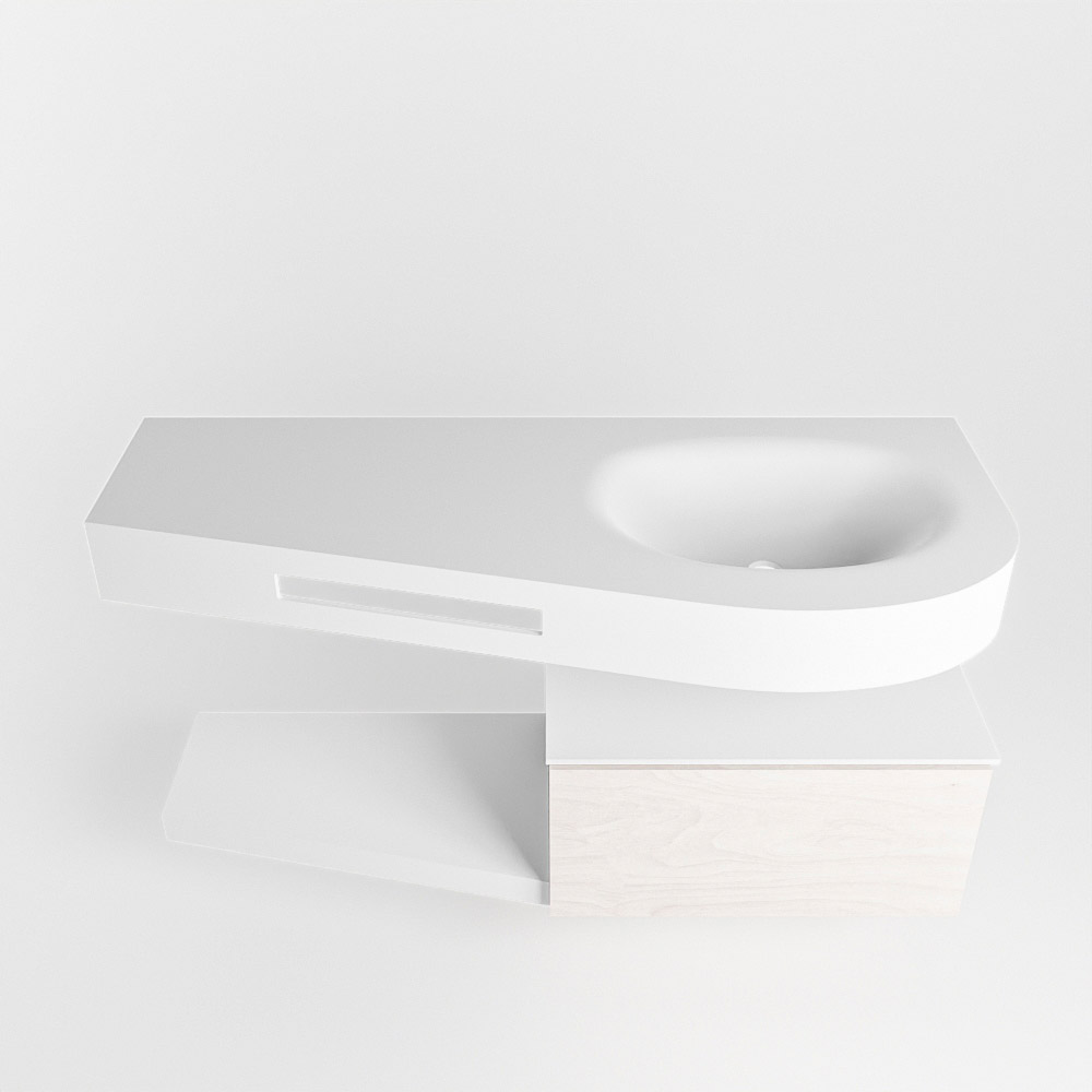 MONDIAZ RIVA 120cm mueble de baño / estante color Underlayment con 1 cajón. Lavabo DULCET Derecho 1 orificio, color Talc. 6 MONDIAZ RIVA 120cm mueble de baño / estante color Underlayment con 1 cajón. Lavabo DULCET Derecho 1 orificio, color Talc. - Imagen 6