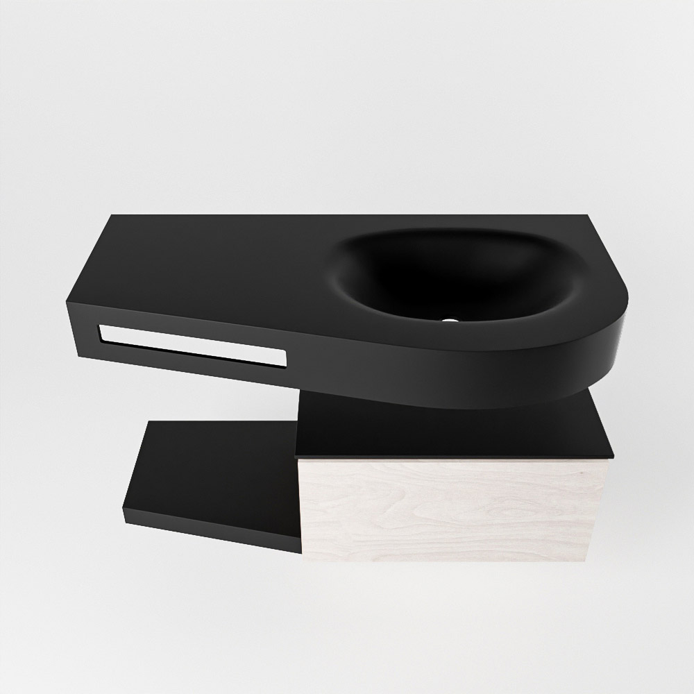 MONDIAZ RIVA 100cm mueble de baño / estante color Underlayment con 1 cajón. Lavabo DULCET Derecho sin orificio, color Urban. 6 MONDIAZ RIVA 100cm mueble de baño / estante color Underlayment con 1 cajón. Lavabo DULCET Derecho sin orificio, color Urban. - Imagen 6