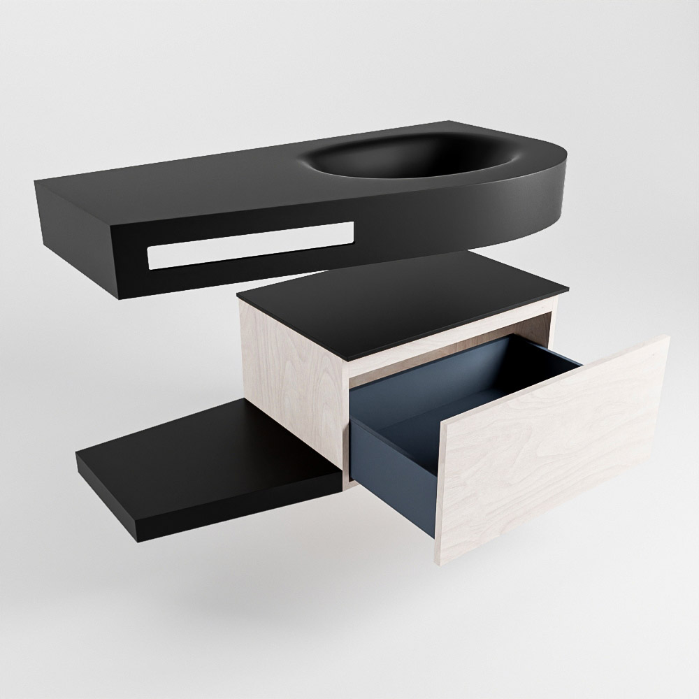 MONDIAZ RIVA 100cm mueble de baño / estante color Underlayment con 1 cajón. Lavabo DULCET Derecho sin orificio, color Urban. 5 MONDIAZ RIVA 100cm mueble de baño / estante color Underlayment con 1 cajón. Lavabo DULCET Derecho sin orificio, color Urban. - Imagen 5