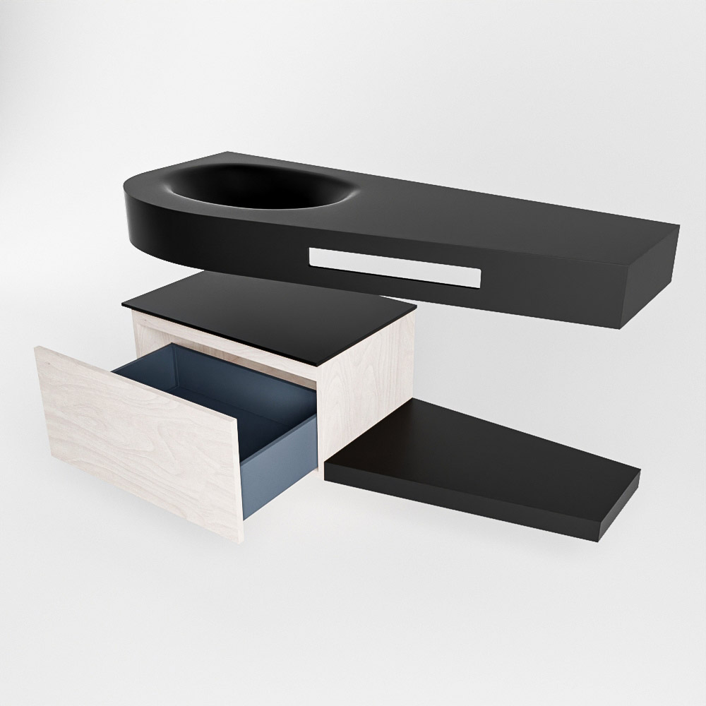 MONDIAZ RIVA 120cm mueble de baño / estante color Underlayment con 1 cajón. Lavabo DULCET Izquierda sin orificio, color Urban. 5 MONDIAZ RIVA 120cm mueble de baño / estante color Underlayment con 1 cajón. Lavabo DULCET Izquierda sin orificio, color Urban. - Imagen 5