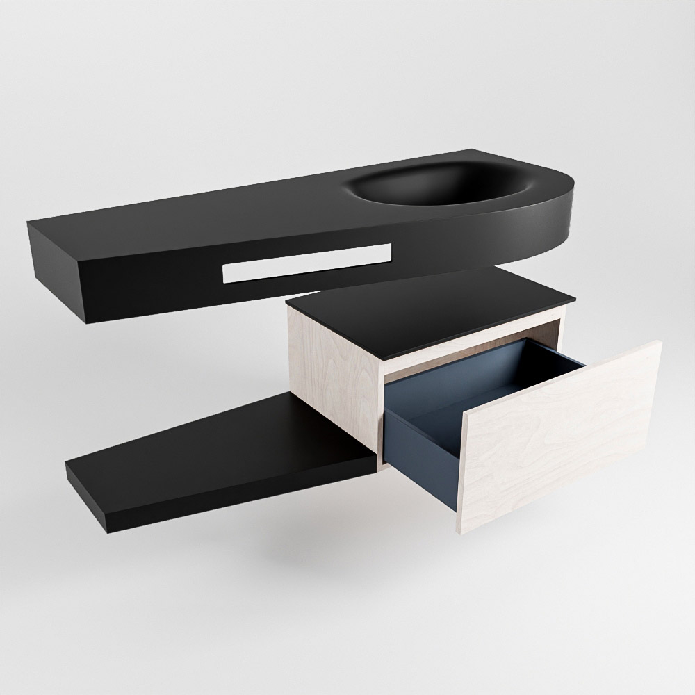 MONDIAZ RIVA 120cm mueble de baño / estante color Underlayment con 1 cajón. Lavabo DULCET Derecho sin orificio, color Urban. 5 MONDIAZ RIVA 120cm mueble de baño / estante color Underlayment con 1 cajón. Lavabo DULCET Derecho sin orificio, color Urban. - Imagen 5