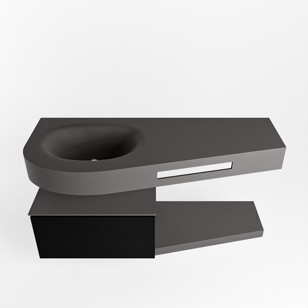 MONDIAZ RIVA 120cm mueble de baño / estante color Urban con 1 cajón. Lavabo DULCET Izquierda sin orificio, color Dark Grey. 6 MONDIAZ RIVA 120cm mueble de baño / estante color Urban con 1 cajón. Lavabo DULCET Izquierda sin orificio, color Dark Grey. - Imagen 6
