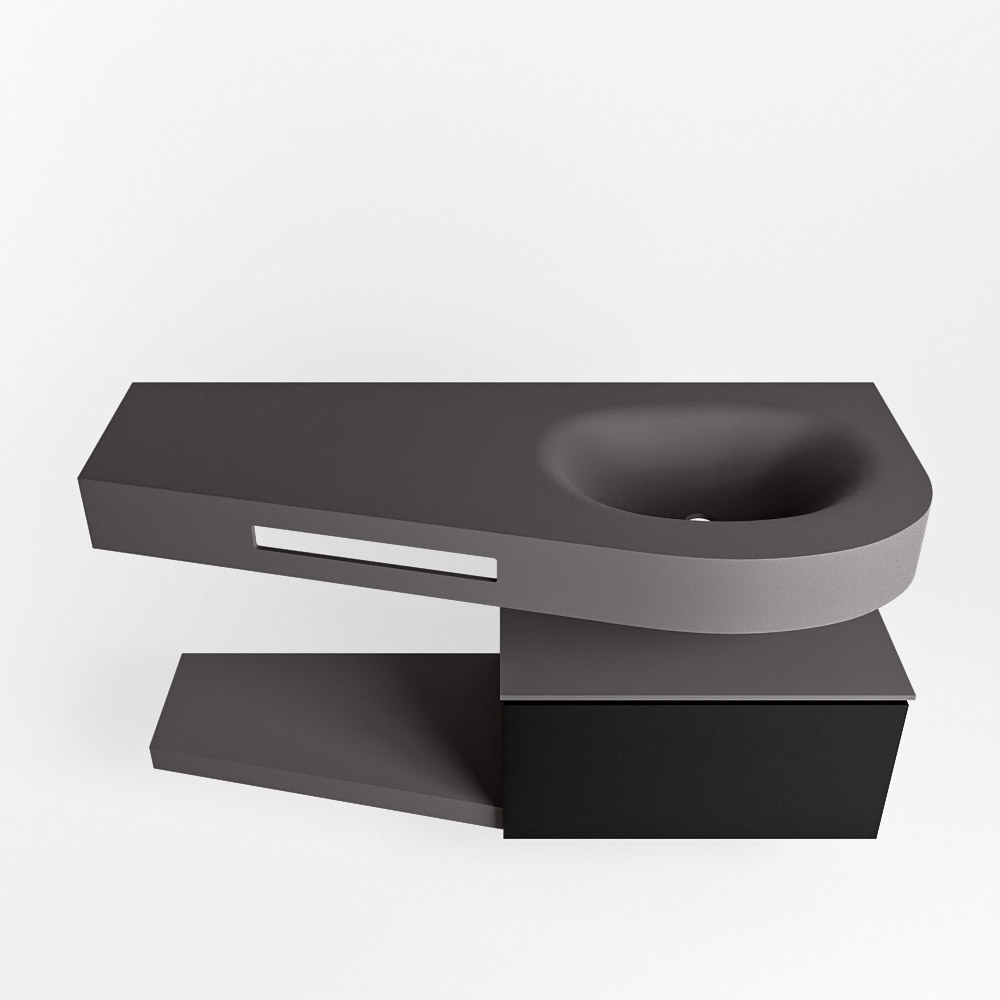 MONDIAZ RIVA 120cm mueble de baño / estante color Urban con 1 cajón. Lavabo DULCET Derecho 1 orificio, color Dark Grey. 6 MONDIAZ RIVA 120cm mueble de baño / estante color Urban con 1 cajón. Lavabo DULCET Derecho 1 orificio, color Dark Grey. - Imagen 6