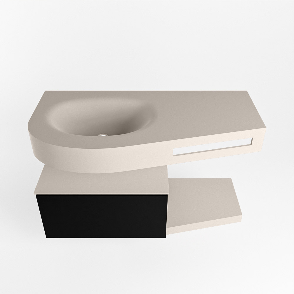 MONDIAZ RIVA 100cm mueble de baño / estante color Urban con 1 cajón. Lavabo DULCET Izquierda 1 orificio, color Linen. 6 MONDIAZ RIVA 100cm mueble de baño / estante color Urban con 1 cajón. Lavabo DULCET Izquierda 1 orificio, color Linen. - Imagen 6