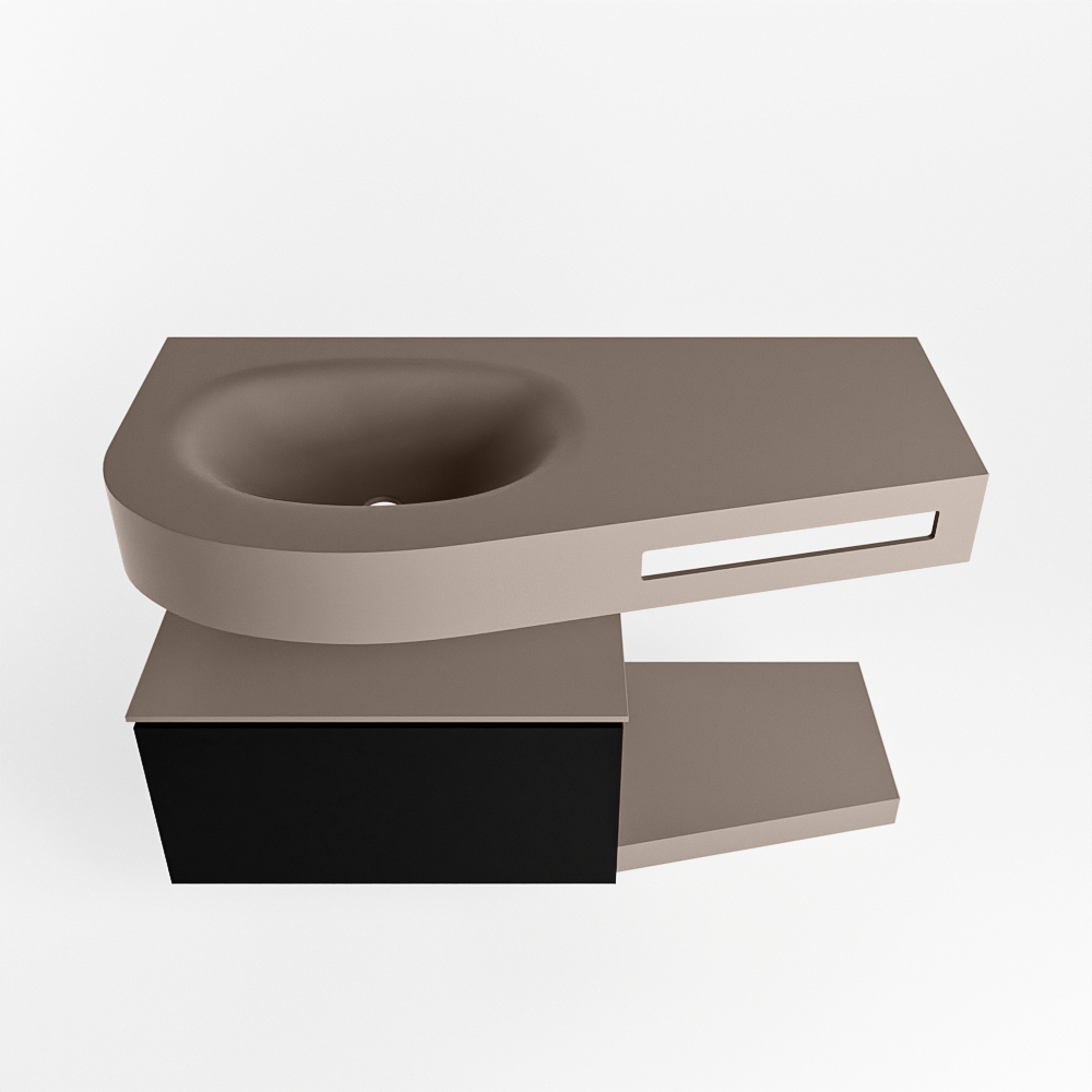 MONDIAZ RIVA 100cm mueble de baño / estante color Urban con 1 cajón. Lavabo DULCET Izquierda 1 orificio, color Smoke. 6 MONDIAZ RIVA 100cm mueble de baño / estante color Urban con 1 cajón. Lavabo DULCET Izquierda 1 orificio, color Smoke. - Imagen 6