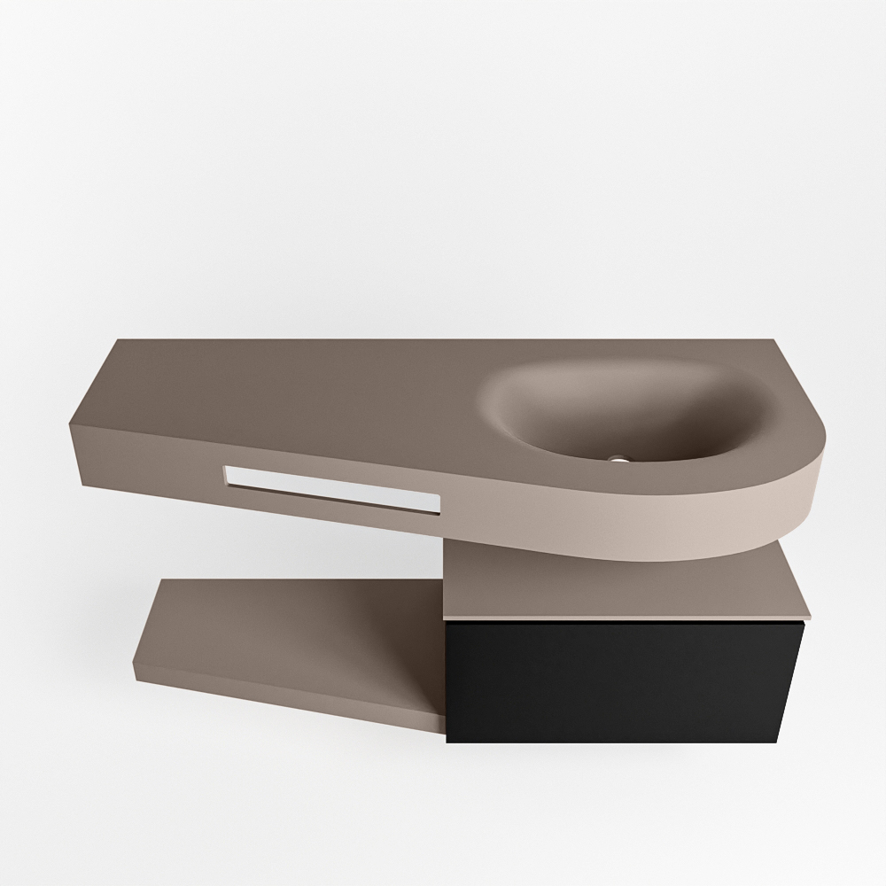 MONDIAZ RIVA 120cm mueble de baño / estante color Urban con 1 cajón. Lavabo DULCET Derecho sin orificio, color Smoke. 6 MONDIAZ RIVA 120cm mueble de baño / estante color Urban con 1 cajón. Lavabo DULCET Derecho sin orificio, color Smoke. - Imagen 6