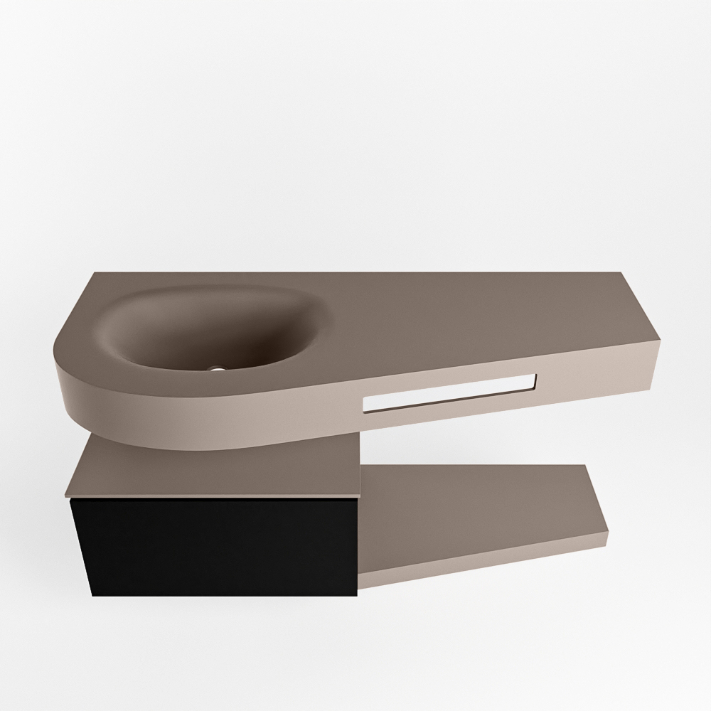 MONDIAZ RIVA 120cm mueble de baño / estante color Urban con 1 cajón. Lavabo DULCET Izquierda 1 orificio, color Smoke. 6 MONDIAZ RIVA 120cm mueble de baño / estante color Urban con 1 cajón. Lavabo DULCET Izquierda 1 orificio, color Smoke. - Imagen 6
