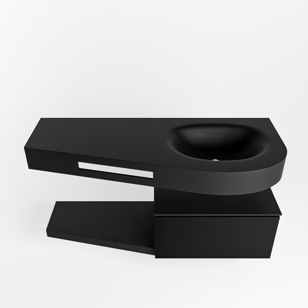 MONDIAZ RIVA 120cm mueble de baño / estante color Urban con 1 cajón. Lavabo DULCET Derecho sin orificio, color Urban. 6 MONDIAZ RIVA 120cm mueble de baño / estante color Urban con 1 cajón. Lavabo DULCET Derecho sin orificio, color Urban. - Imagen 6