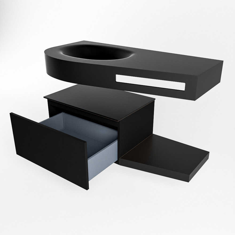 MONDIAZ RIVA 100cm mueble de baño / estante color Urban con 1 cajón. Lavabo DULCET Izquierda 1 orificio, color Urban. 5 MONDIAZ RIVA 100cm mueble de baño / estante color Urban con 1 cajón. Lavabo DULCET Izquierda 1 orificio, color Urban. - Imagen 5