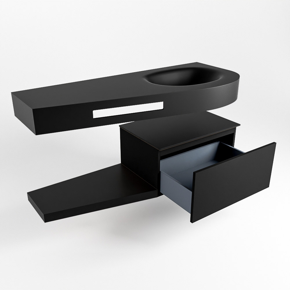 MONDIAZ RIVA 120cm mueble de baño / estante color Urban con 1 cajón. Lavabo DULCET Derecho sin orificio, color Urban. 5 MONDIAZ RIVA 120cm mueble de baño / estante color Urban con 1 cajón. Lavabo DULCET Derecho sin orificio, color Urban. - Imagen 5