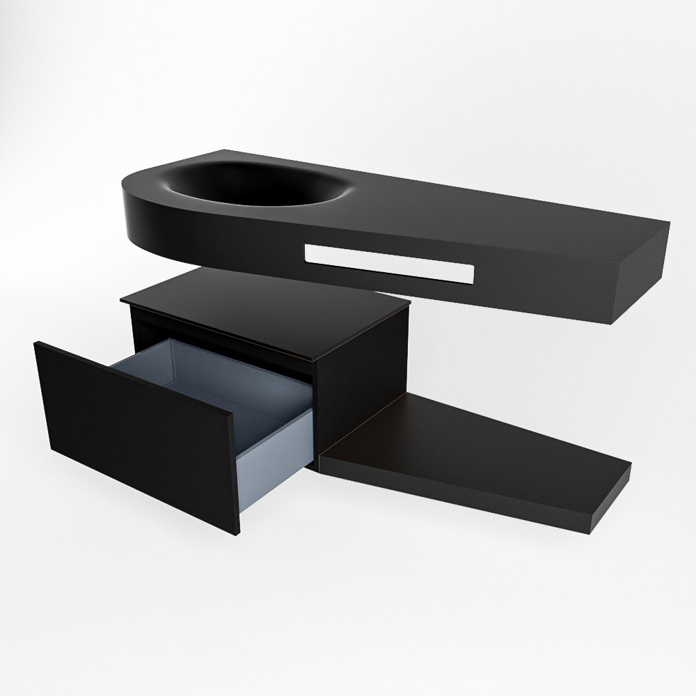 MONDIAZ RIVA 120cm mueble de baño / estante color Urban con 1 cajón. Lavabo DULCET Izquierda 1 orificio, color Urban. 5 MONDIAZ RIVA 120cm mueble de baño / estante color Urban con 1 cajón. Lavabo DULCET Izquierda 1 orificio, color Urban. - Imagen 5