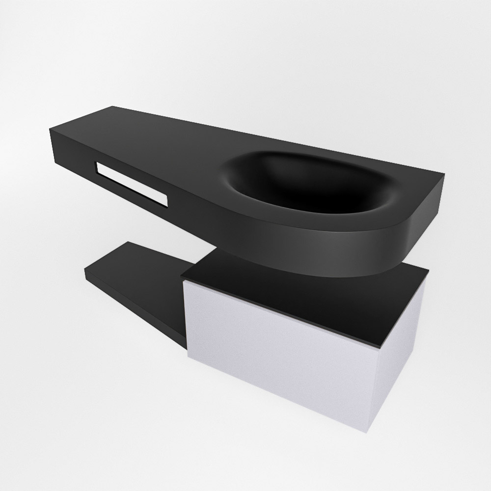 MONDIAZ RIVA 120cm mueble de baño / estante color Cale con 1 cajón. Lavabo DULCET Derecho sin orificio, color Urban. 4 MONDIAZ RIVA 120cm mueble de baño / estante color Cale con 1 cajón. Lavabo DULCET Derecho sin orificio, color Urban. - Imagen 4